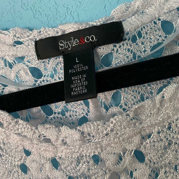 Style & Co. White Lace Top - Picture 2 of 7